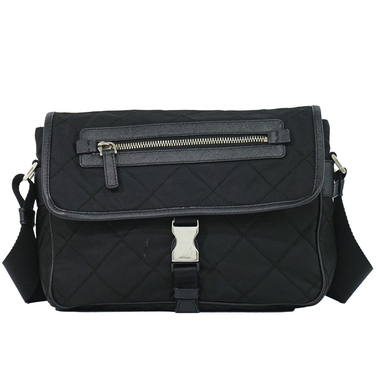 本物 プラダ PRADA ナイロン ショルダーバッグ ポシェット ブラック バッグ 中古・