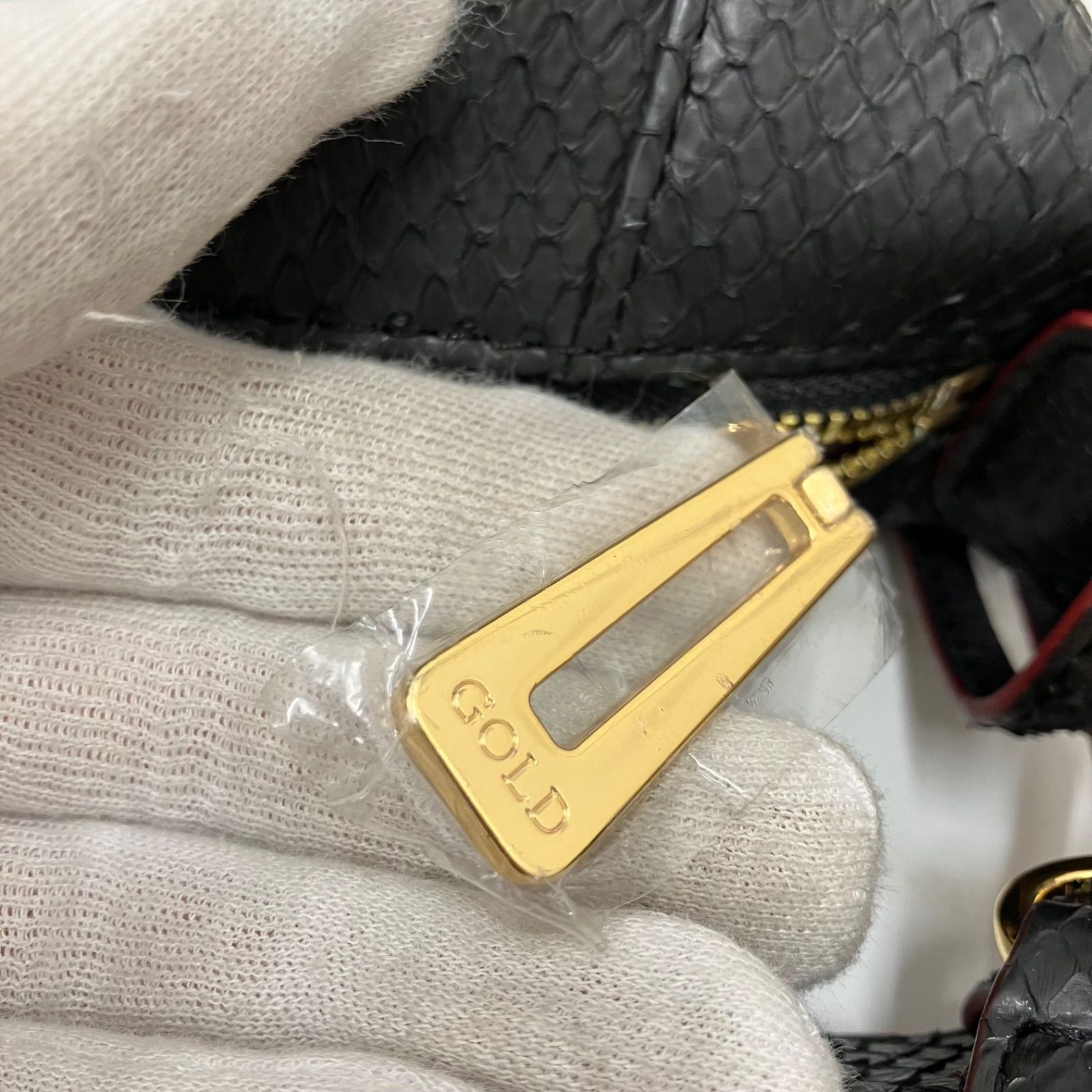 Y3791 美品 COCOCELUX GOLD ココセリュックス パイソン 2WAY 