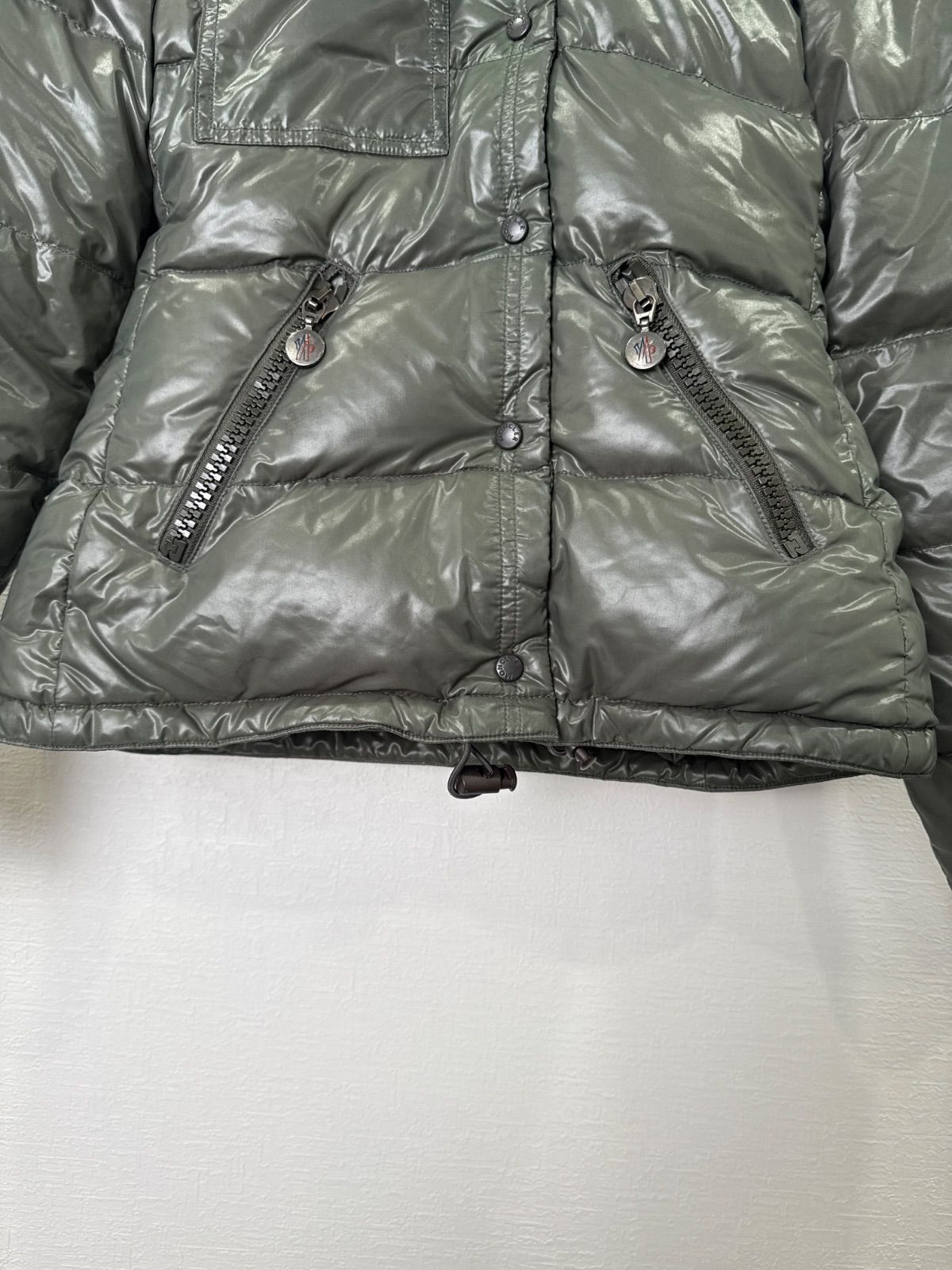 S00866｜MONCLER｜モンクレール｜ダウンジャケット｜グリーン｜レディース｜クラス1｜ショートダウン｜ナイロンジャケット｜Y2K｜90S｜古着｜ヴィンテージ｜USA古着｜アメカジ｜ラグジュアリー｜フォロー割｜今期トレンド｜Mサイズ