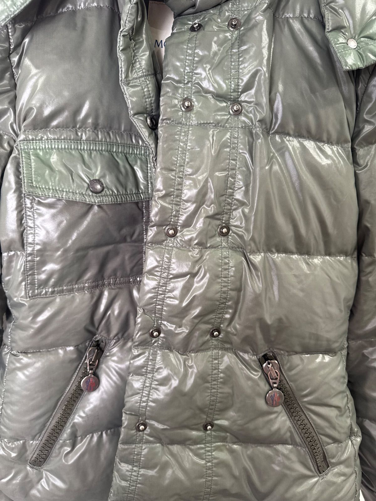 S00866｜MONCLER｜モンクレール｜ダウンジャケット｜グリーン｜レディース｜クラス1｜ショートダウン｜ナイロンジャケット｜Y2K｜90S｜古着｜ヴィンテージ｜USA古着｜アメカジ｜ラグジュアリー｜フォロー割｜今期トレンド｜Mサイズ