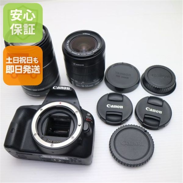 美品 EOS Kiss X7 ダブルズームキット ブラック 即日発送 一眼レフ Canon 本体 土日祝発送OK 01000