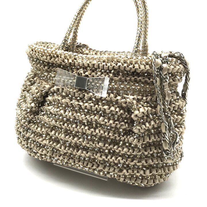 【ゆう】ANTEPRIMAワイヤーバッグ 2way シルバーベージュ 美品 ANTEPRIMA アンテプリマ ワイヤー 2WAY ハンド ショルダー バッグ