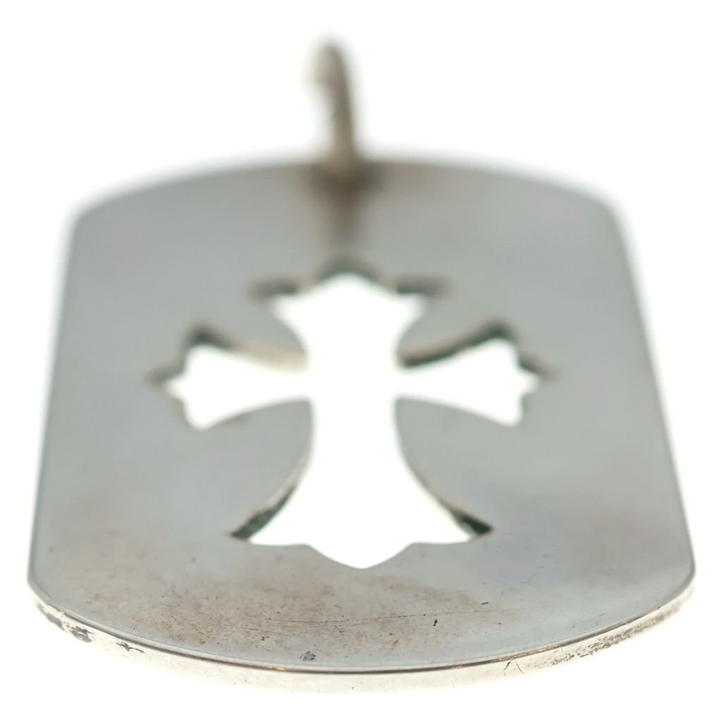 CHROME HEARTS (クロムハーツ) D TAG LRG CO CRS カットアウトクロスドッグタグ ラージ ペンダントトップ シルバー BCA239