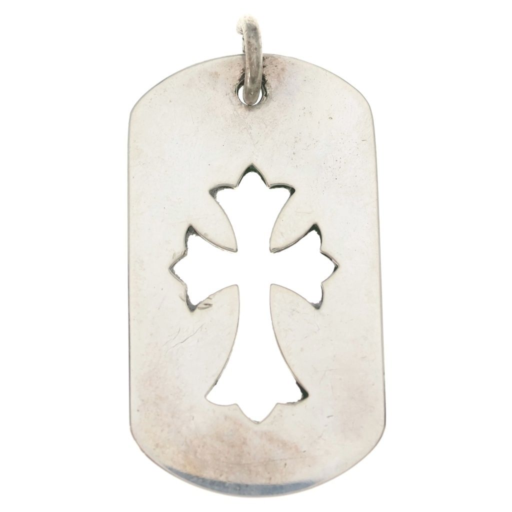 CHROME HEARTS (クロムハーツ) D TAG LRG CO CRS カットアウトクロスドッグタグ ラージ ペンダントトップ シルバー BCA239
