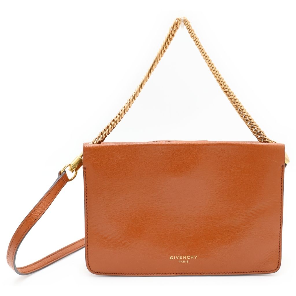 GIVENCHY (ジバンシィ) チェーンショルダーバック ブラウン レザー 2WAYショルダーバック レディース