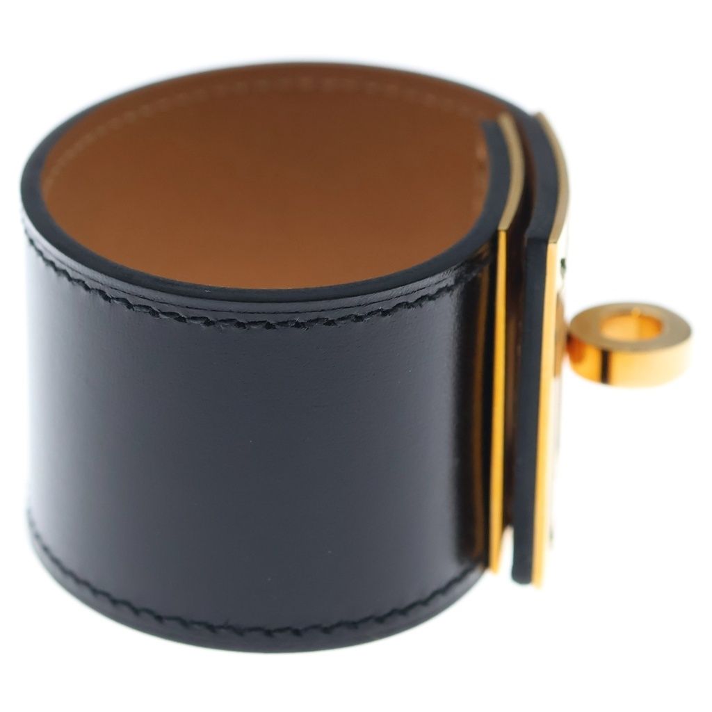 【超美品】エルメス ブレスレット ケリードッグ 黒 ゴールド金具 R刻印 HERMES (エルメス) ケリードッグ ブレスレット ブラック レザー