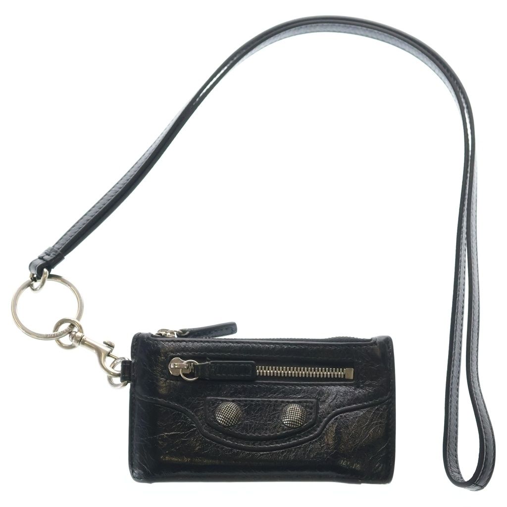 BALENCIAGA (バレンシアガ) Le Cagole Card Case on Strap Card Bag 764324 ルカゴール ネックストラップ付 フラグメントケース ブラック
