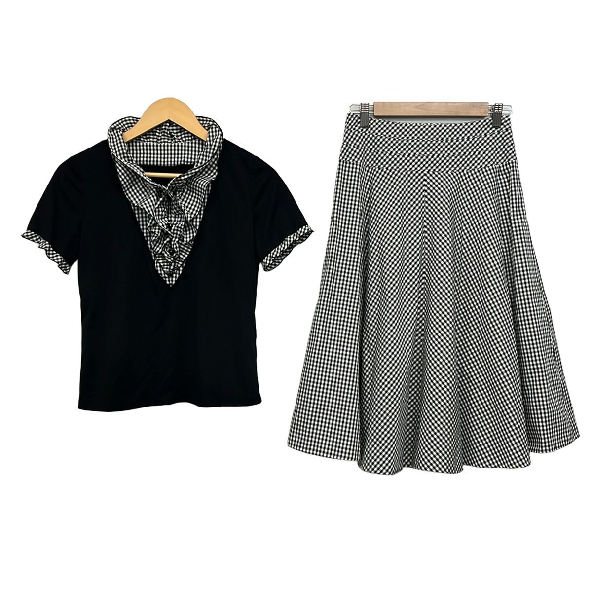 Leilian(レリアン) スカートセットアップ レディース美品 - 黒×白 