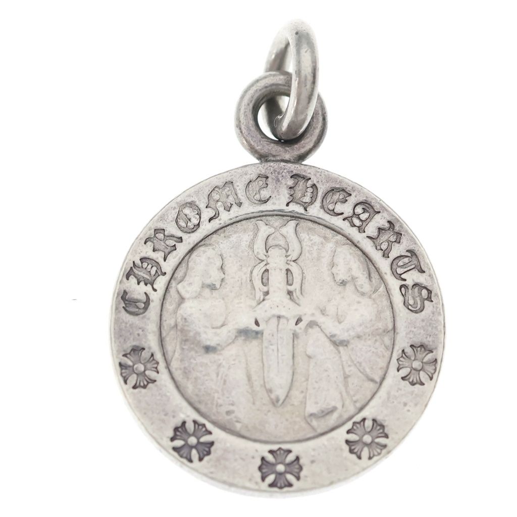 CHROME HEARTS (クロムハーツ) CHRM ANGL MDL V2 エンジェルメダルチャーム ペンダントトップ シルバーBCA229