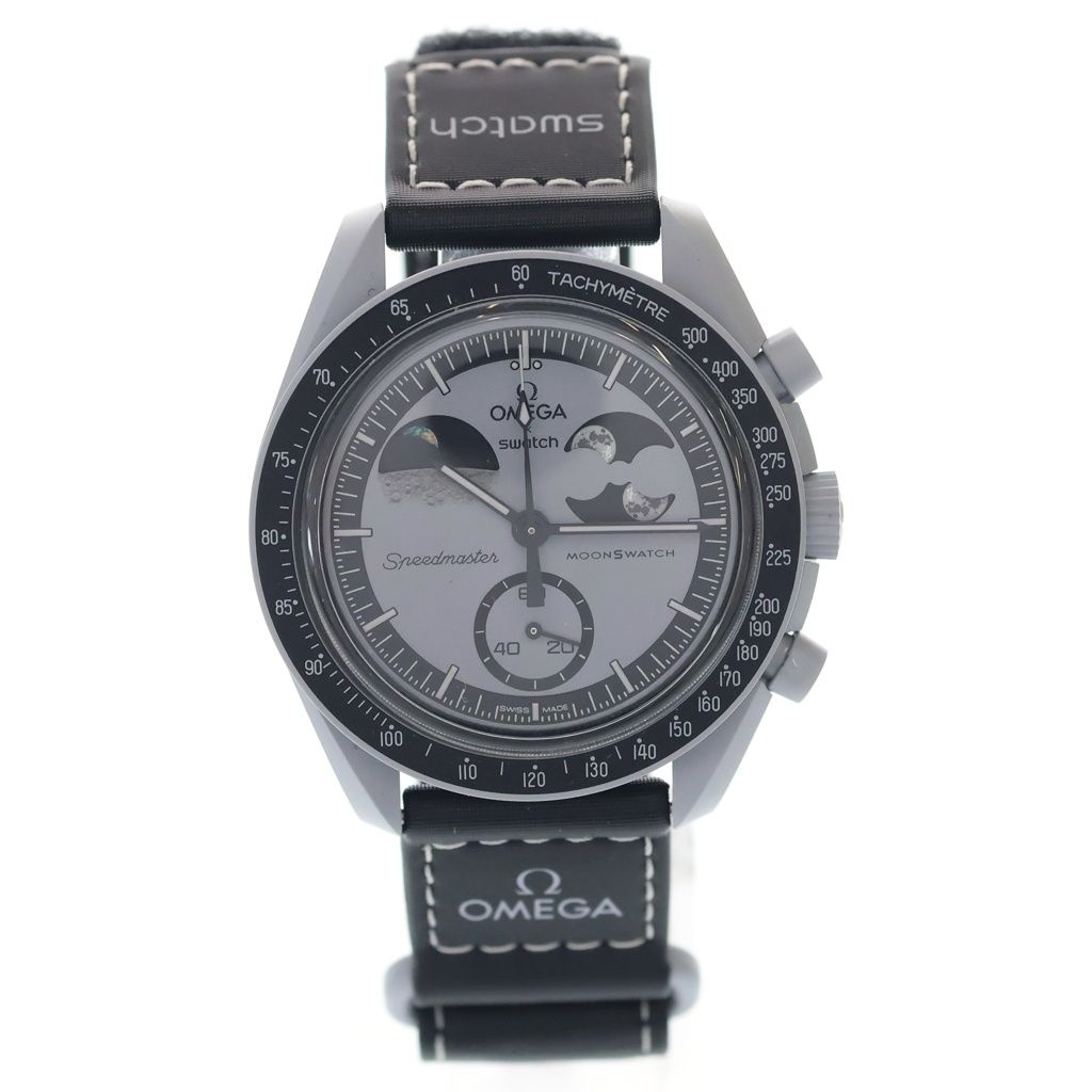 OMEGA (オメガ) ×SWATCH Bioceramic Mission To Earthphase スウォッチ バイオセラミック ミッショントゥアースフェイズ 時計 ウォッチ グレー/ブラック SO33M700