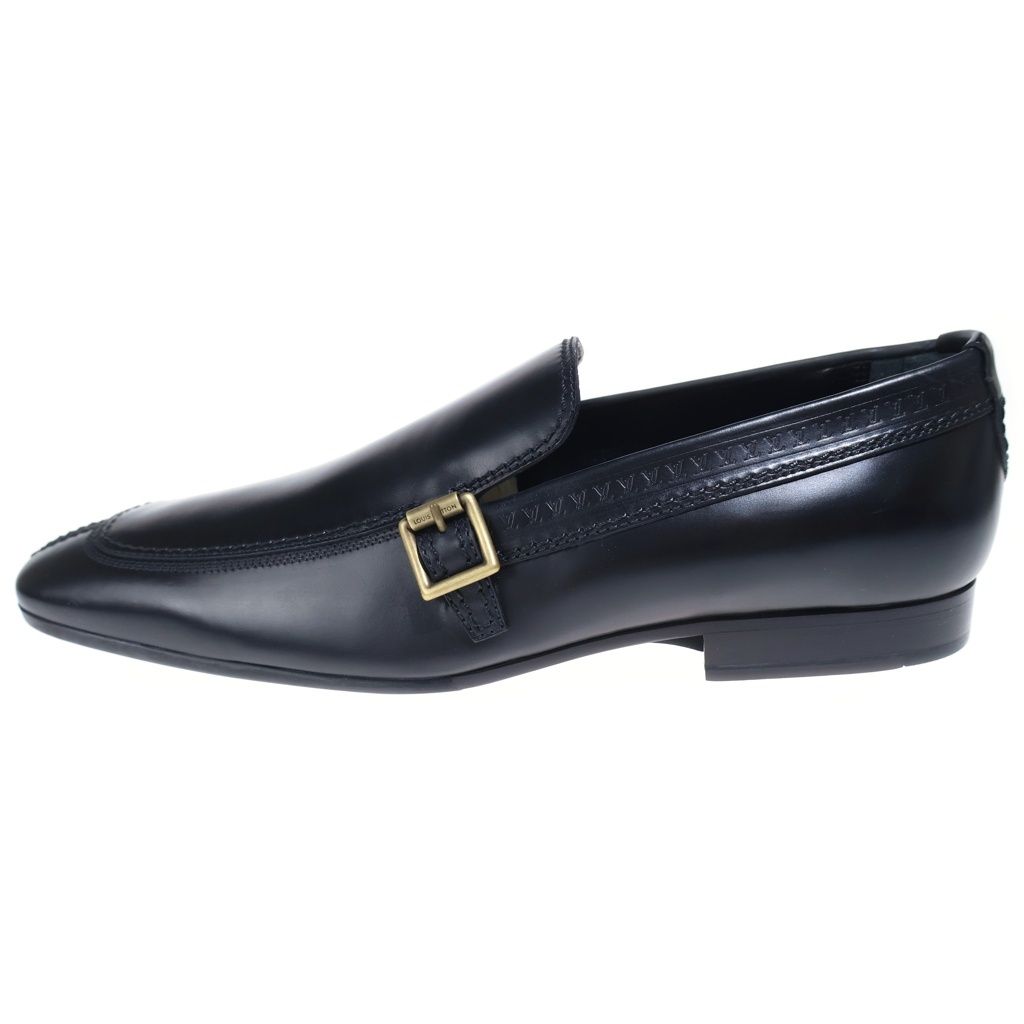 LOUIS VUITTON (ルイヴィトン) モンクストラップ レザー ローファー ブラック #9