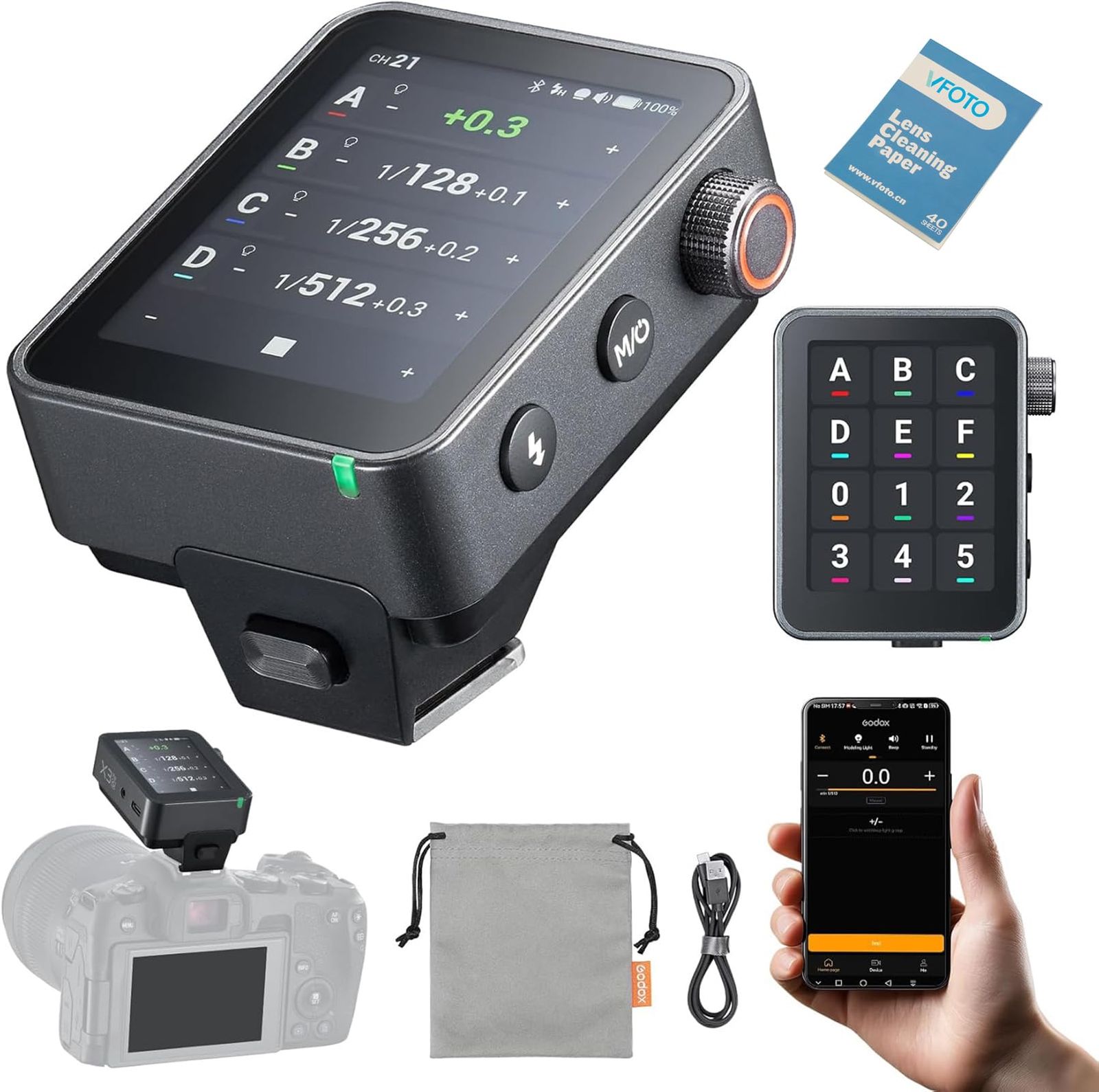 新品 【GODOX正規代理店】GODOX X3Pro S ワイヤレス フラッシュトリガー X3ProS 送信機 Sonyカメラに対応、TTL 高速同期 トランスミッタ、LCD タッチスクリーン、2.4 GHz無線Xシステム 無線フリップフロップ、APPを通じて
