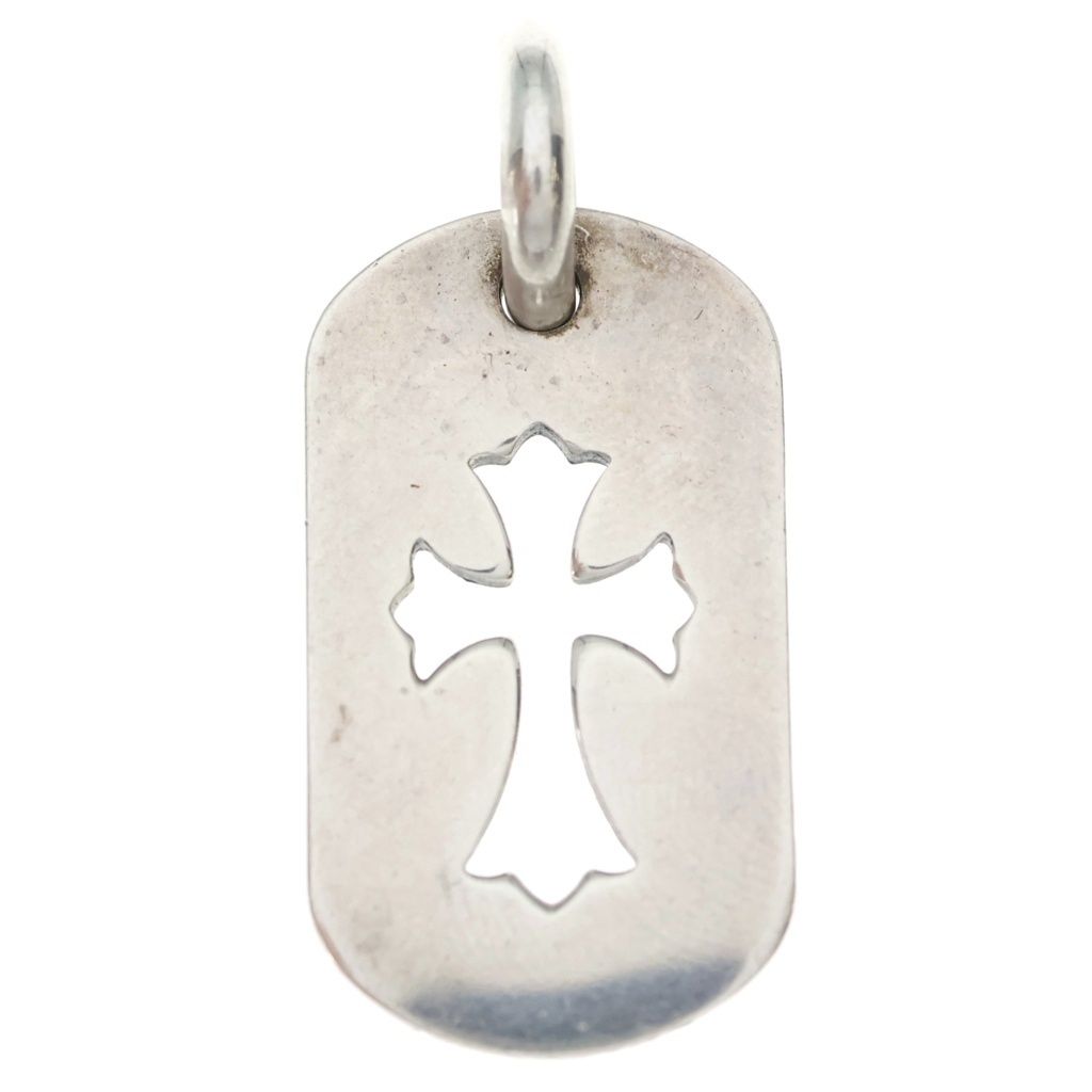 CHROME HEARTS (クロムハーツ) D TAG SML CO CRS カットアウトクロスドッグタグ スモール ペンダントトップ シルバー BCA242