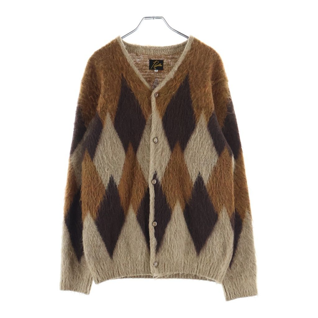 Needles (ニードルス) MOHAIR CARDIGAN アーガイル柄 モヘアニットカーディガン ブラウン DI215