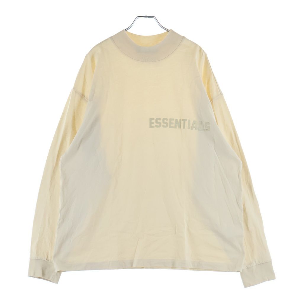 FEAR OF GOD ESSENTIALS (フィアオブゴッド エッセンシャルズ) Felt Logo Mockneck L/S Tee フェルトロゴモックネックロングスリーブTシャツ 長袖Tシャツ カットソー クリーム
