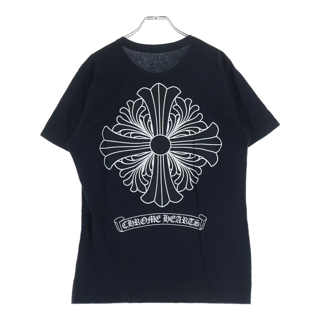 CHROME HEARTS (クロムハーツ) CH PLUS T-SHRT CHプラス バックスクロールプリント 半袖Tシャツ カットソー ブラック