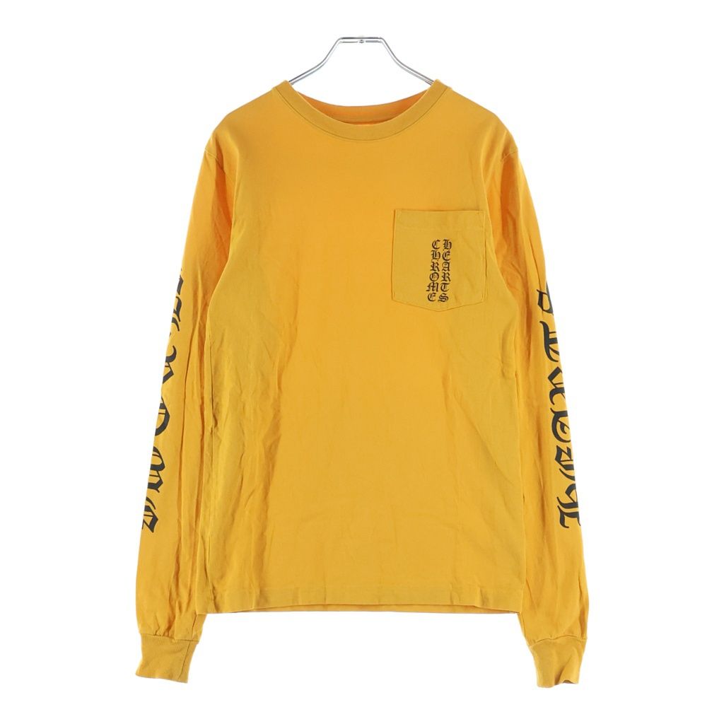 CHROME HEARTS (クロムハーツ) Mustard Arm Logo L/S Tee マスタードアームロゴ ロングスリーブクルーネック長袖Tシャツカットソー イエロー
