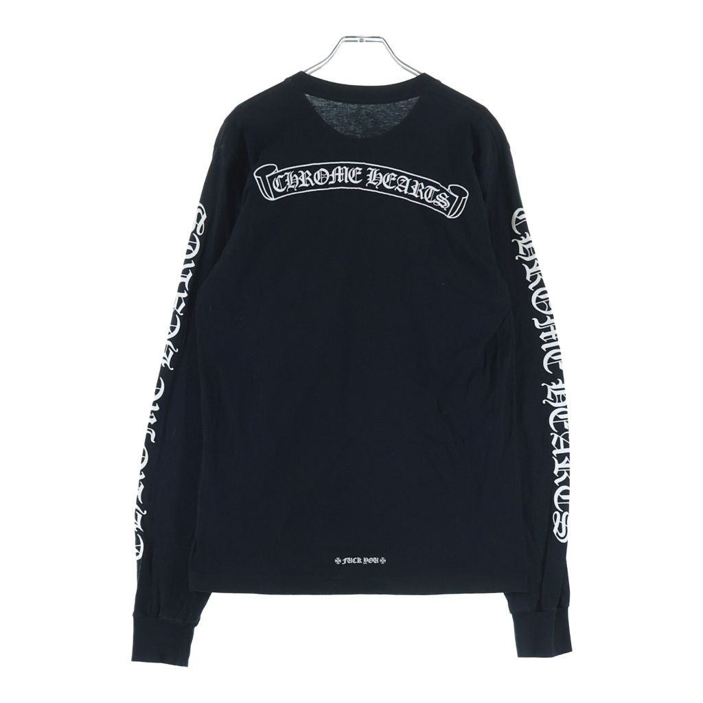 CHROME HEARTS (クロムハーツ) CH L/S T-SHIRT バックスクロールロゴ 長袖Tシャツ ロンT ブラック