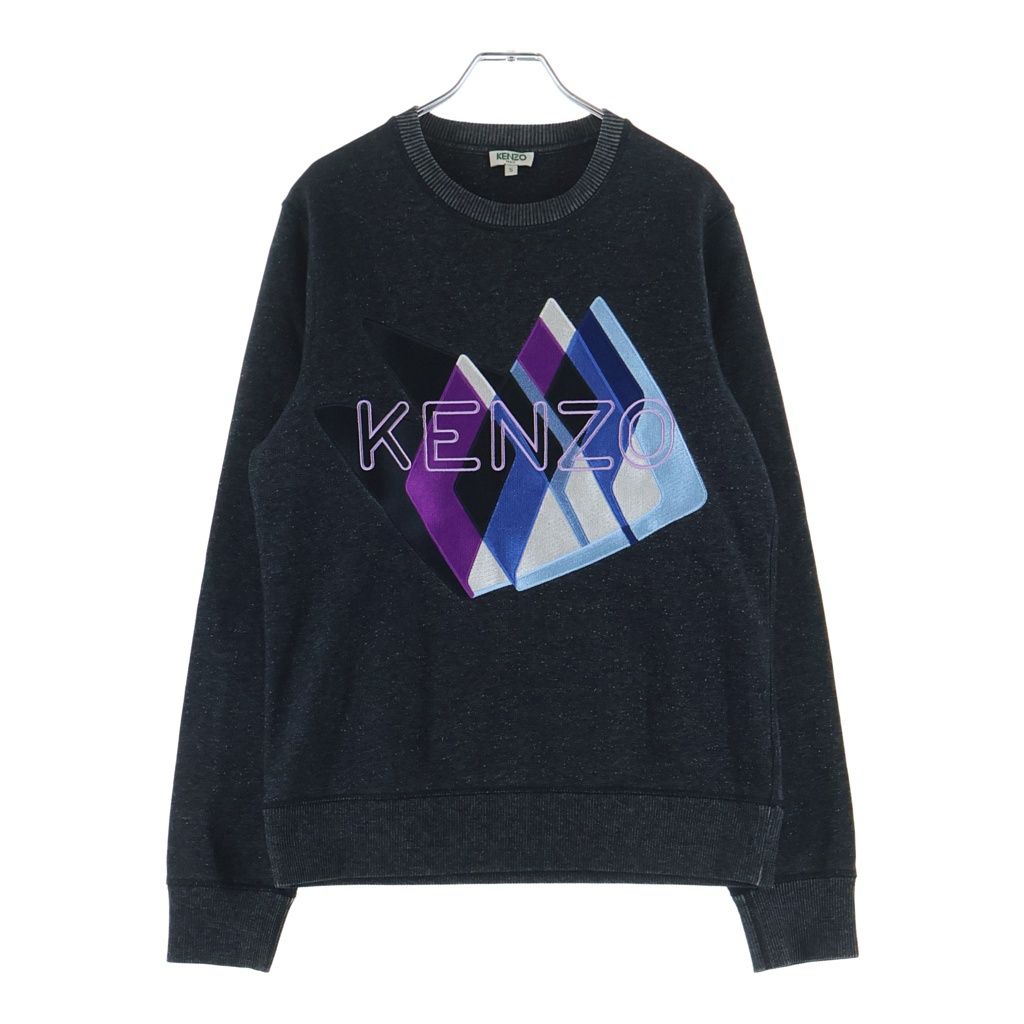 KENZO (ケンゾー) Sweatshirt ロゴ刺繍 クルーネックスウェットトレーナー グレー 5SW045