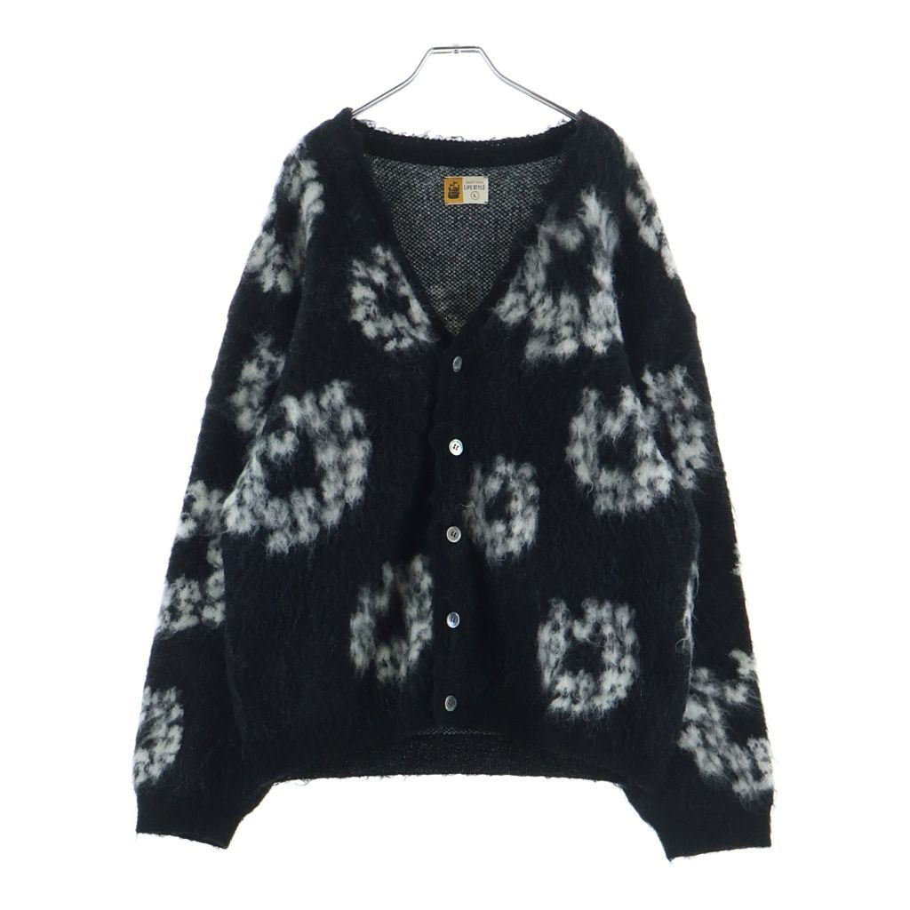 SAINT MICHAEL (セントマイケル) 24AW ×DENIM TEARS DT MH CARDIGAN デニムティアーズ モヘア カーディガン ブラック SM-YS1-0000-C50