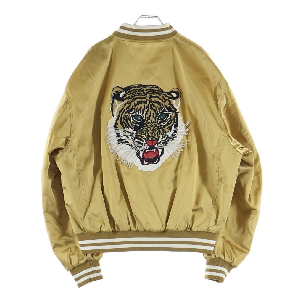 CELINE (セリーヌ) Tiger Satin Teddy Jacket タイガー刺繍 サテン テディジャケット ゴールド 2W866497M