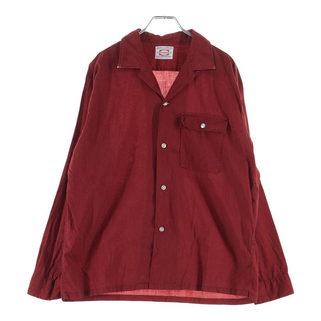 VINTAGE (ヴィンテージ) 60s PILGRIM L/S SHIRTS ピルグリム 長袖シャツ コットン USA製 襟芯 レッド