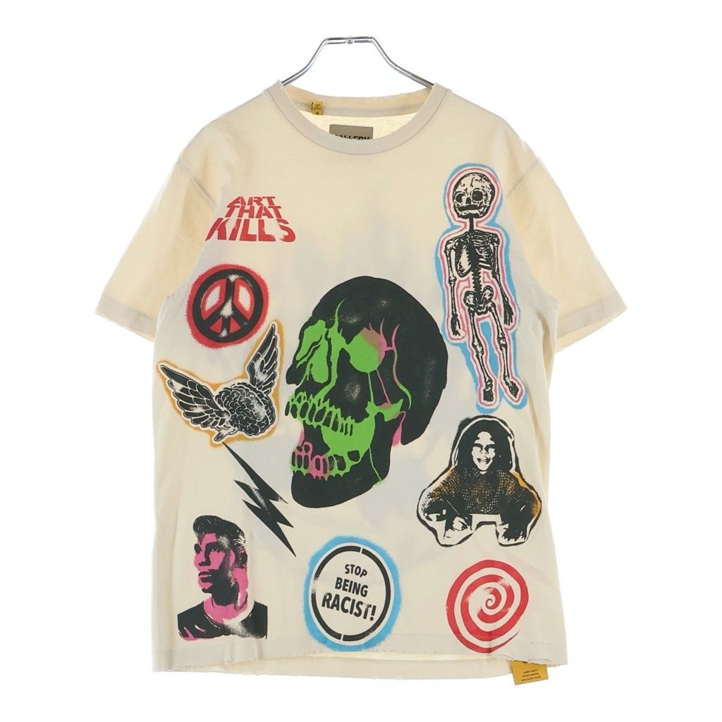 GALLERY DEPT. (ギャラリーデプト) ART THAT KILLS アート ザット キルズ スカルプリント クルーネック半袖Tシャツ カットソー アイボリー