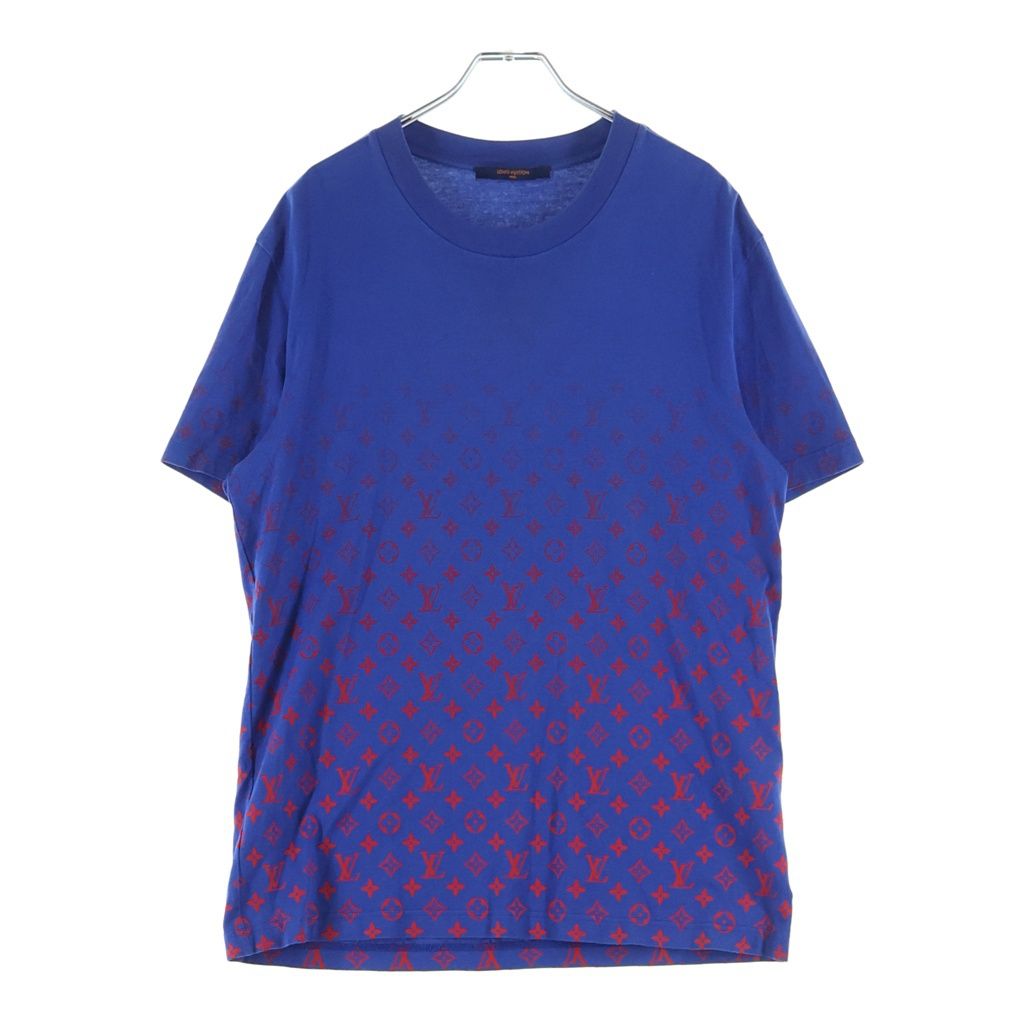 LOUIS VUITTON (ルイヴィトン) モノグラムグラディエントTシャツ ブルー×レッド #L RM212Q NPG HKY46W