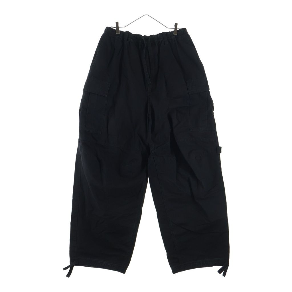 BALENCIAGA (バレンシアガ) 23SS ドローストリングスコットンカーゴロングパンツ 698940 TKP27 ブラック