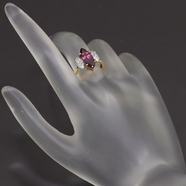 K18YG パープルサファイア ダイヤモンド リング 2.41ct - メルカリ