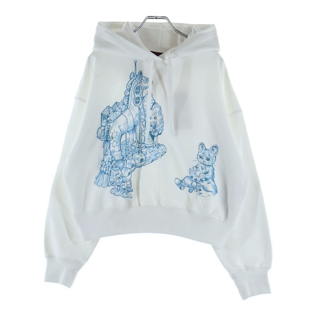 GUCCI (グッチ) ヒグチユウココラボ グラフィックバックプリント フーディ パーカー ホワイト #S レディース