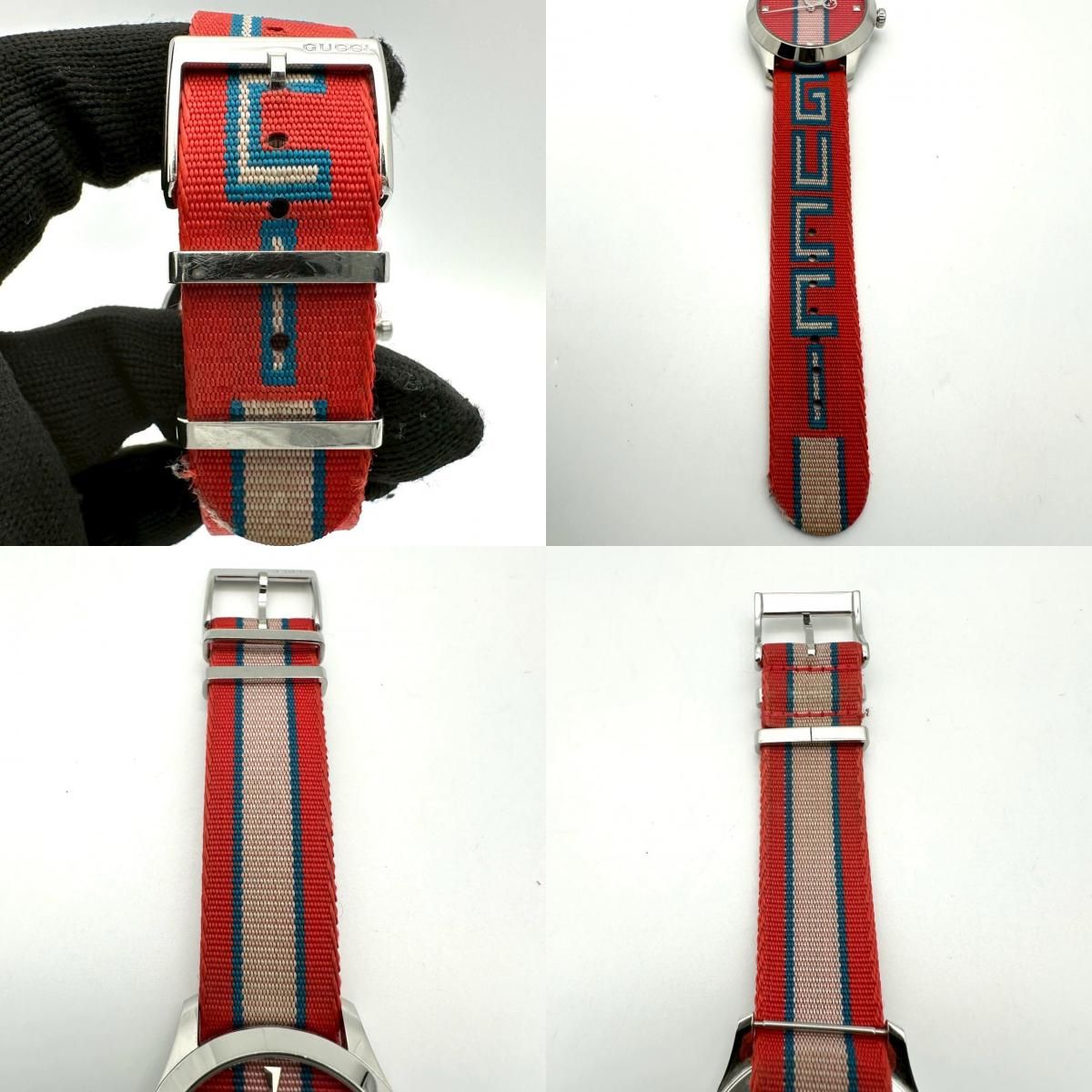 GUCCI グッチ 腕時計 Gタイムレス YA1264070/126.4 SS ナイロン 
