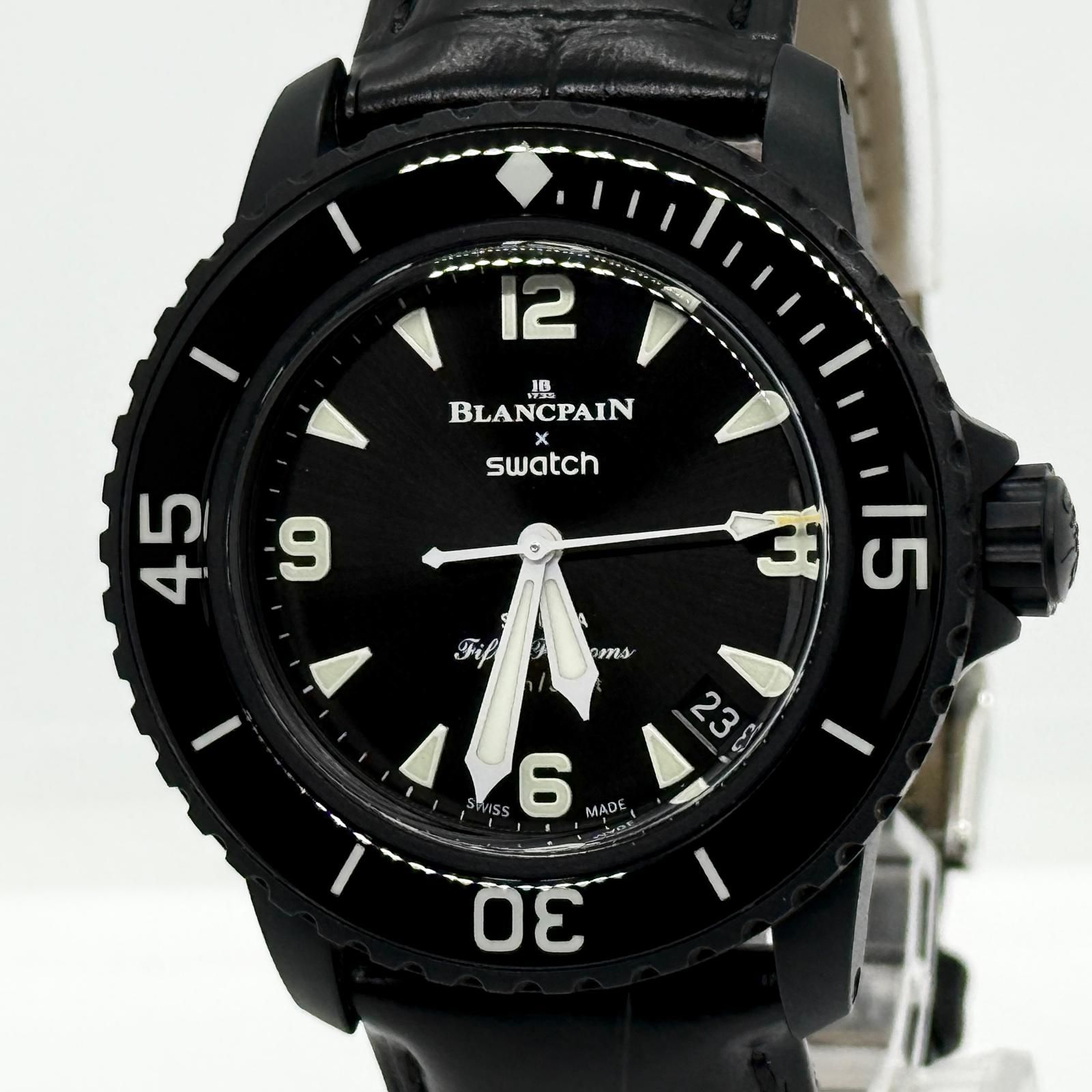 Blancpain ブランパン ×スウォッチ オーシャンオブストーム S035B400 ブラック AT メンズ 腕時計 稼働品