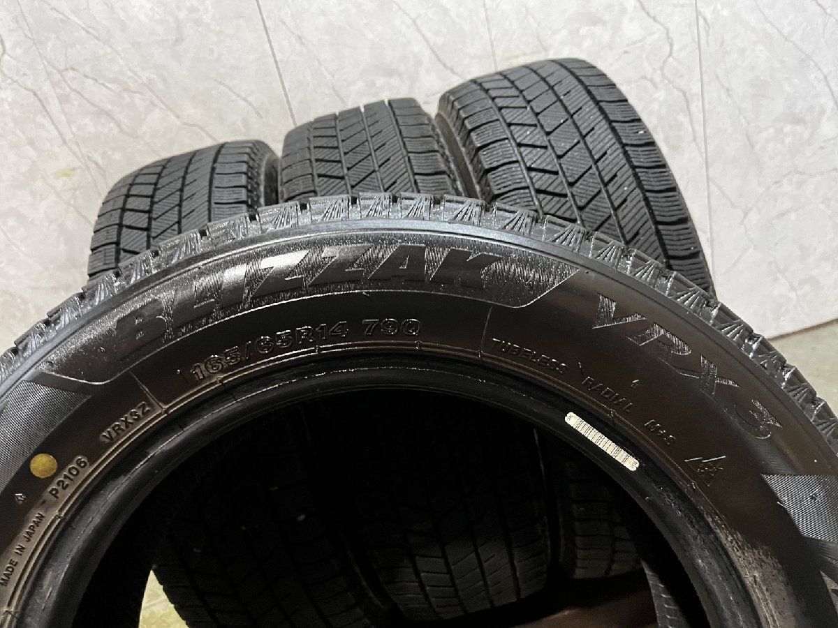 BS BRIDGESTONE BLIZZAK VRX3 165/65R14 14インチ スタッドレス 4本 21年製 バリ溝 ソリオ ルーミー パッソ等　(KTD319)クレジットカード QRコード決済可能 BS BRIDGESTONE BLIZZAK VRX3 165/65R14 14インチ スタッドレス 4本 21
