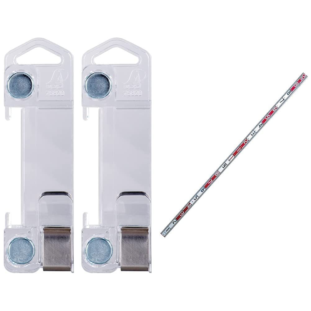 新品 シンワ測定(Shinwa Sokutei) 鉄筋マグネット 標尺・ロッドテープ用 ２個入 76820 & 標尺 アルミ製 2m巾 60mm 77352【セット買い】