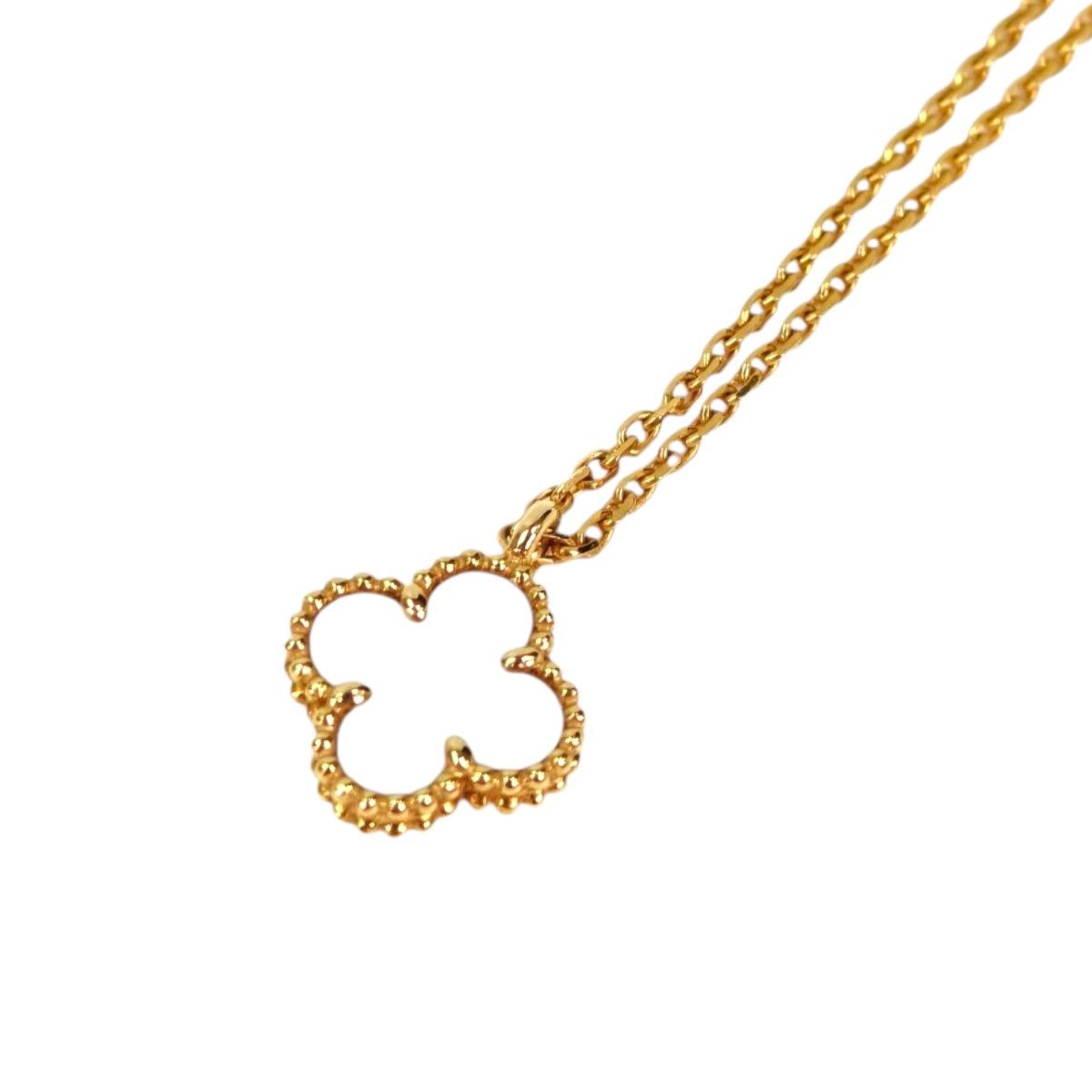 Van Cleef ＆ Arpels ヴァン クリーフ＆アーペル アルハンブラ ペンダント ネックレス ゴールド×ホワイト 管理番号：11395