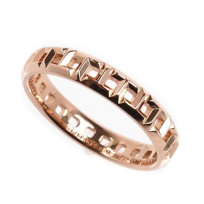 TIFFANY&Co. ティファニー K18PG ピンクゴールド Tトゥルー リング・指輪 10.5号 2.8g レディース 中古