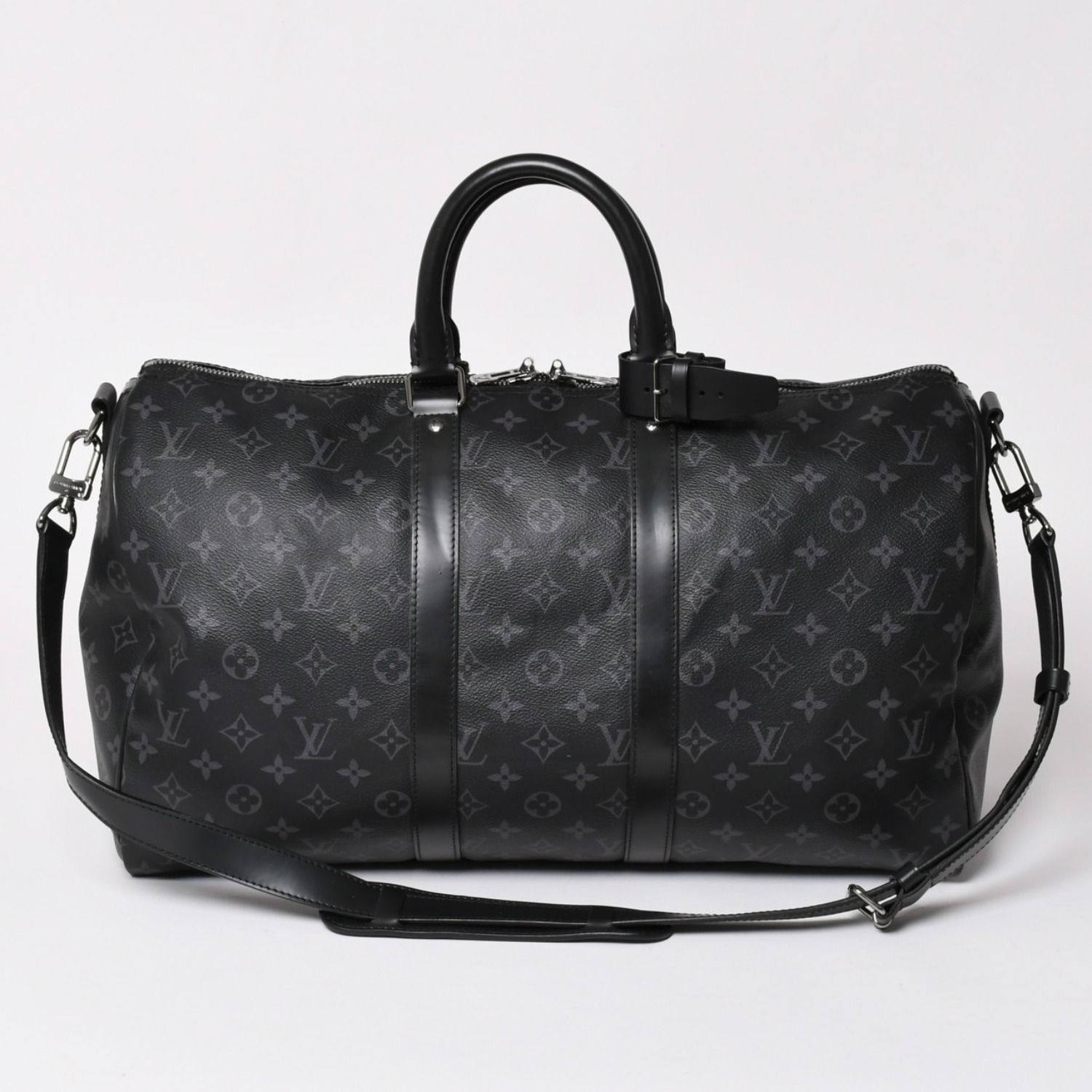新品同様 LOUIS VUITTON ルイヴィトン キーポル バンドリエール45 ボストンバッグ M40569 モノグラム エクリプス ブラック 中古 4a003078