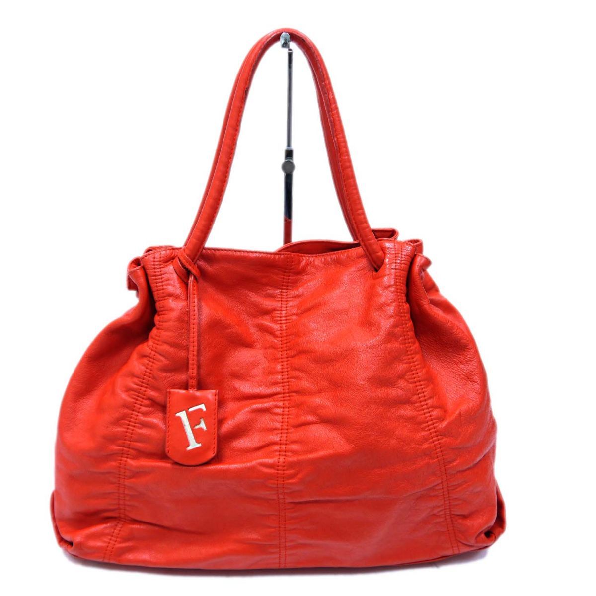 ◆FURLA フルラ カルメン レザー ギャザー トートバッグ 大容量 ショルダーバッグ A4収納可能 本革 大きめ レディース