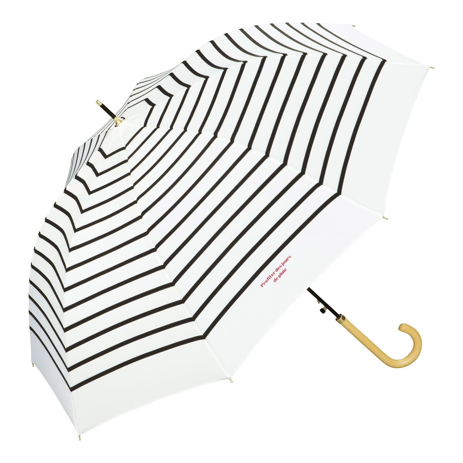 新品 Wpc. 雨傘 長傘 フレンチボーダー ブラック 晴雨兼用 親骨58cm 大きい ジャンプ レディース ボーダー シンプル おしゃれ 可愛い 女性 通勤 通学 8443-04-001