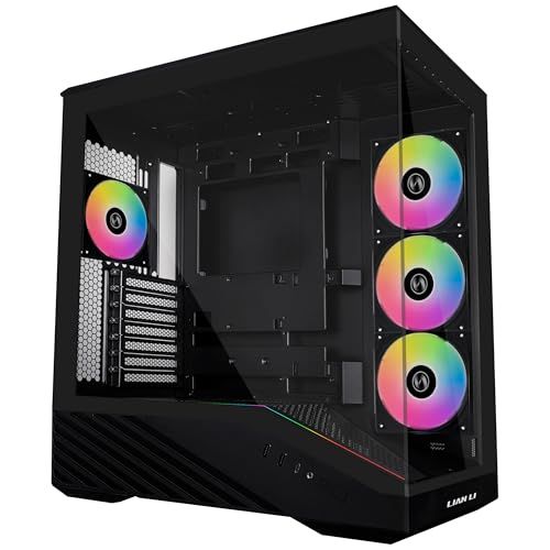 Lian Li VECTOR V100R Black ピラーレスPCケース 120mm LEDファン4基標準搭載 LEDストリップ 小物展示スペース装備[V100RX]/ 0ca5c326