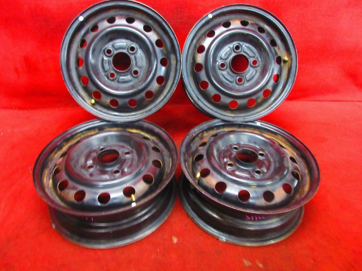 スチール ホイール 4本 ホンダ ライフ JB5系 純正 13×4.00B 4穴 PCD 100 +45 ハブ56 アクティ シティ トゥデイ バモス ホビオ◆ 51928H