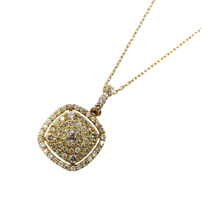 K18YG イエローゴールド ネックレス ダイヤモンド0.40ct 1.7g 40cm 
