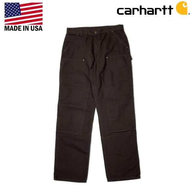 カーハート パンツ US購入 USA製 ダブルニー 茶 181218
