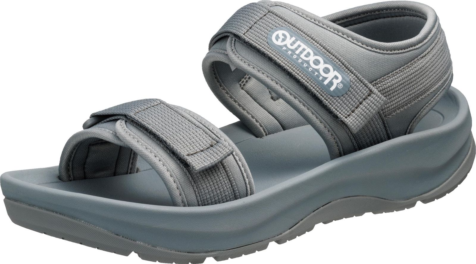 新品 OUTDOORPRODUCTS(アウトドアプロダクツ) スポーツサンダル メンズ レディース クッション スポーツサンダル アウトドア レジャー タウン サマー グレー 20.0ｃｍ