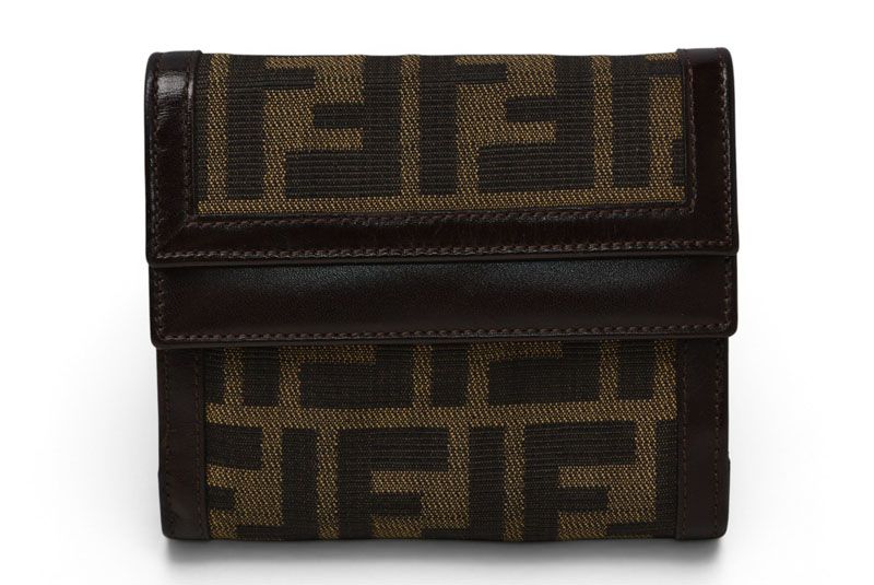 フェンディ 財布/三つ折り FENDI 折財布 ZUCCA/ズッカ柄 ブラウン【中古】