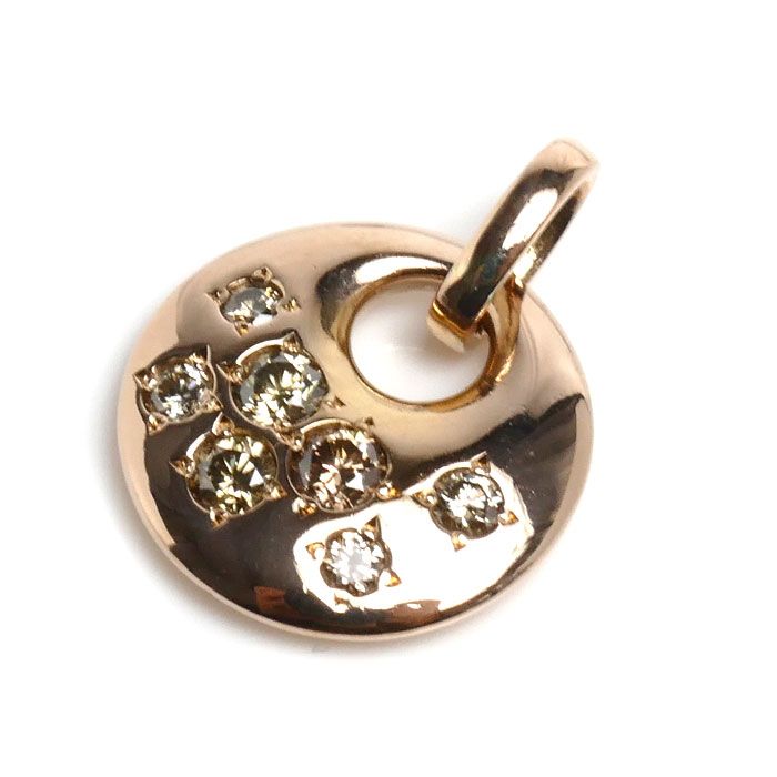 カシケイ K18PG ピンクゴールド メランジェ ペンダントトップ ダイヤモンド0.40ct 4.2g レディース 中古