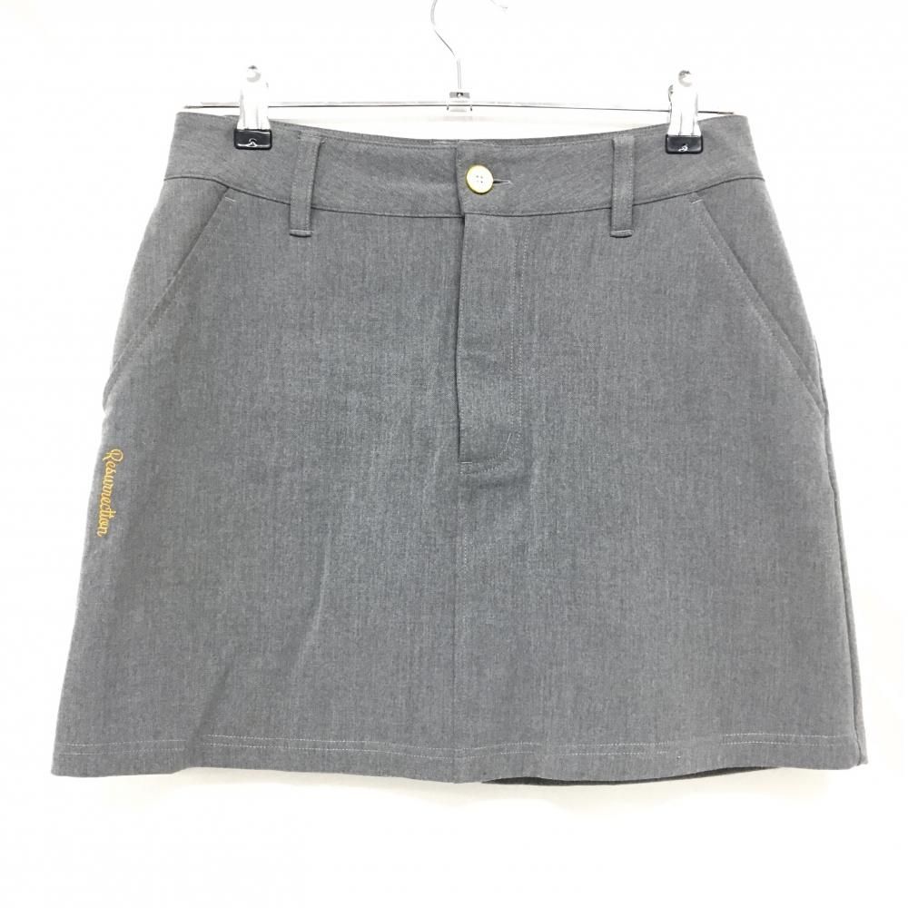 【超美品】レザレクション スカート グレー 後ベルト下総柄 レディース M ゴルフウェア Resurrection 超美品】レザレクション スカート グレー 後ベルト下総柄 レディース M