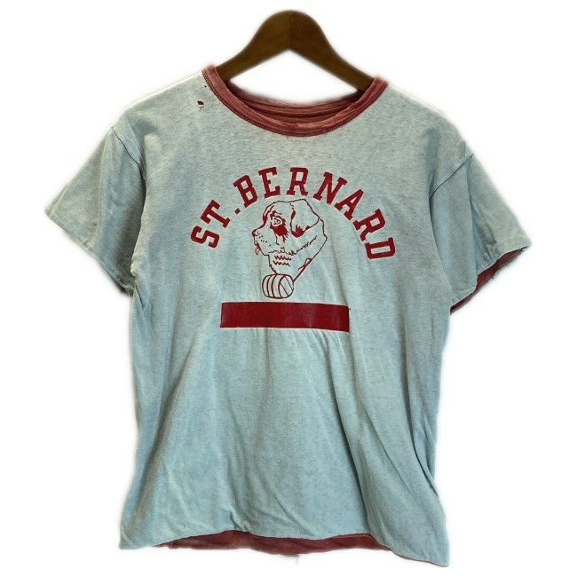【中古】　Champion　Tシャツ　60s vintage　60年代　OLD　半袖　トップス　クルーネック　プリント　アニマル　アメカジ　古着　/7309
