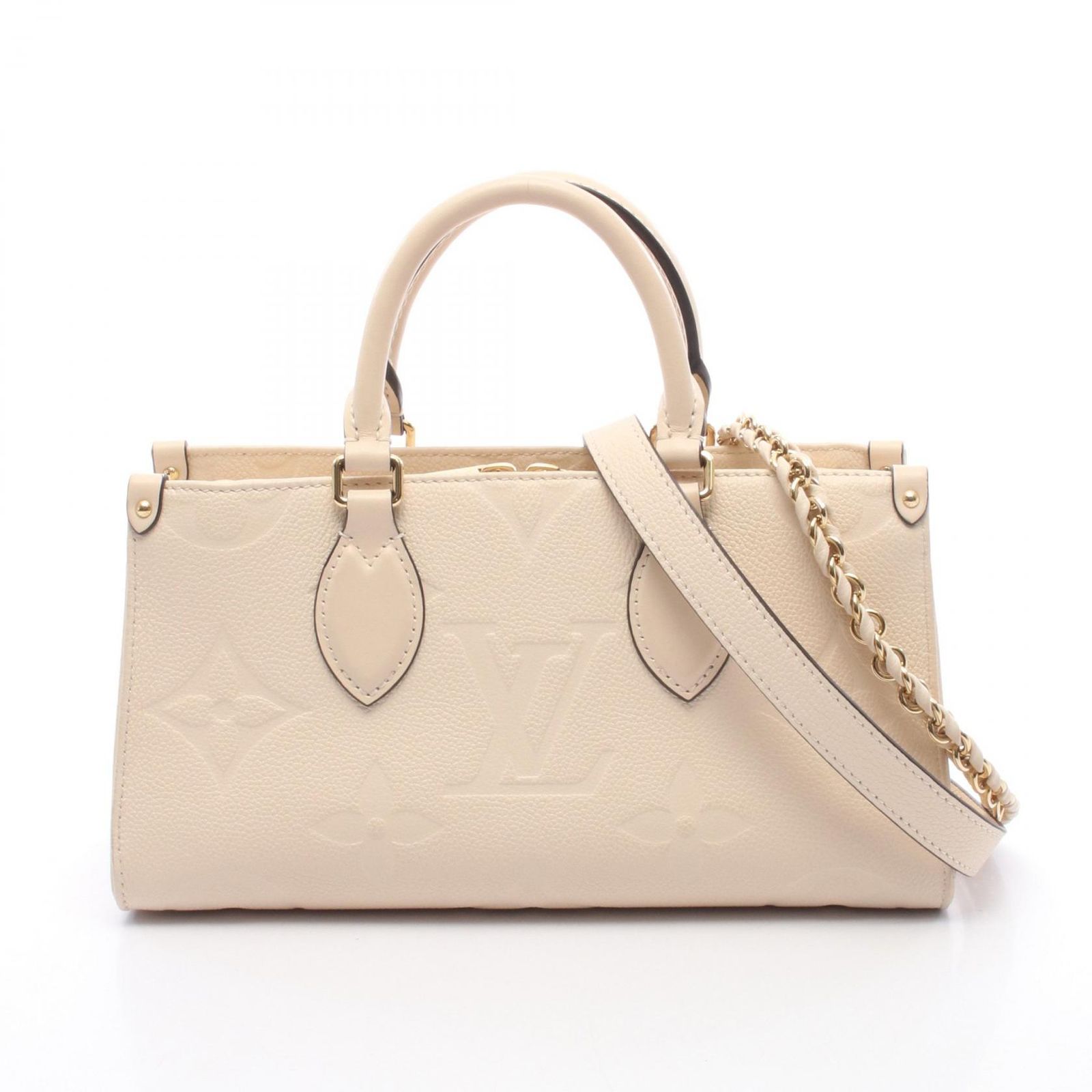 LOUIS VUITTON ルイ・ヴィトン オンザゴー EW モノグラムアンプラント クレーム 2WAY ハンドバッグ